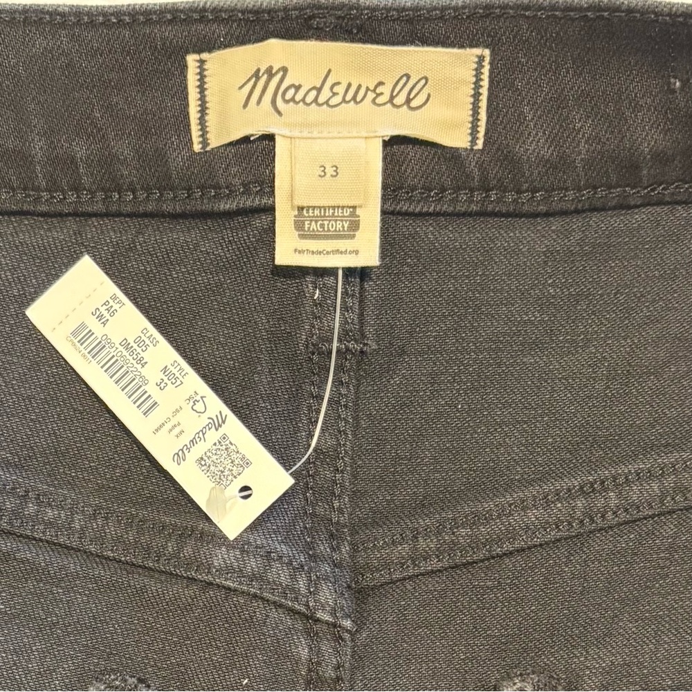 Madewell Black Denim Jean Shorts NWT - Picture 2 of 10